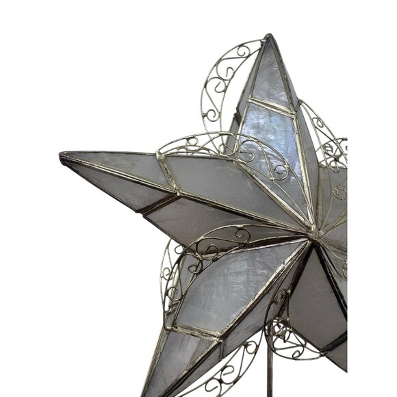 Vintage Capiz Shell Star Christmas Tree Topper Fast Shipping - Picture 13 of 16